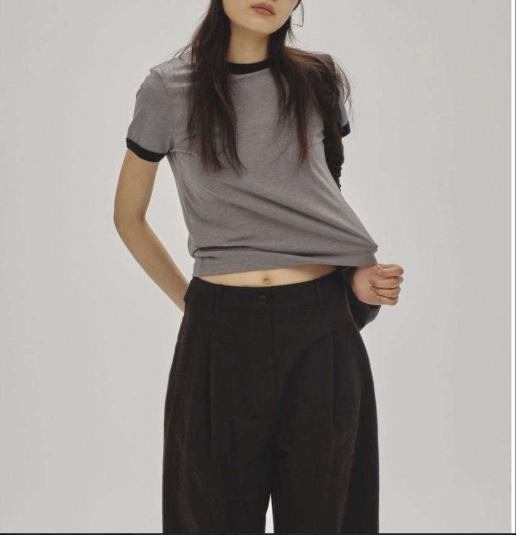 todayful Compact Ringer Tee グレー