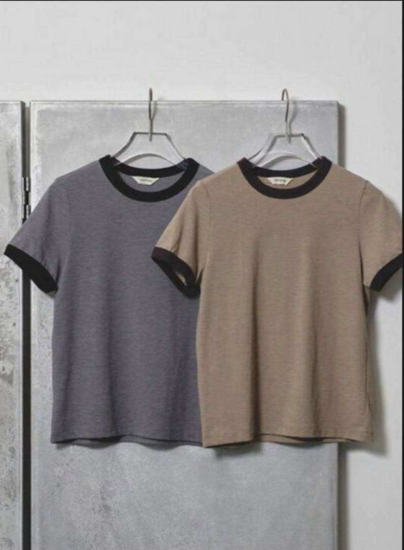 todayful Compact Ringer Tee グレー