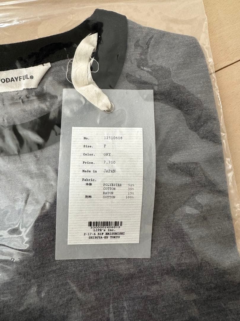 todayful Compact Ringer Tee グレー