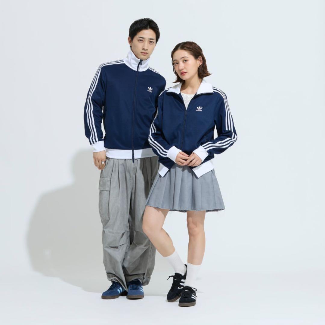 adidas ネイビー ホワイト ジャージ Lサイズ
