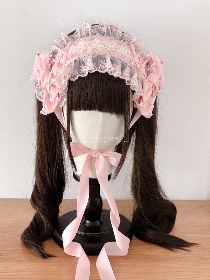 ♡ Princess rose フリルレースリボンヘッドドレス pink ♡