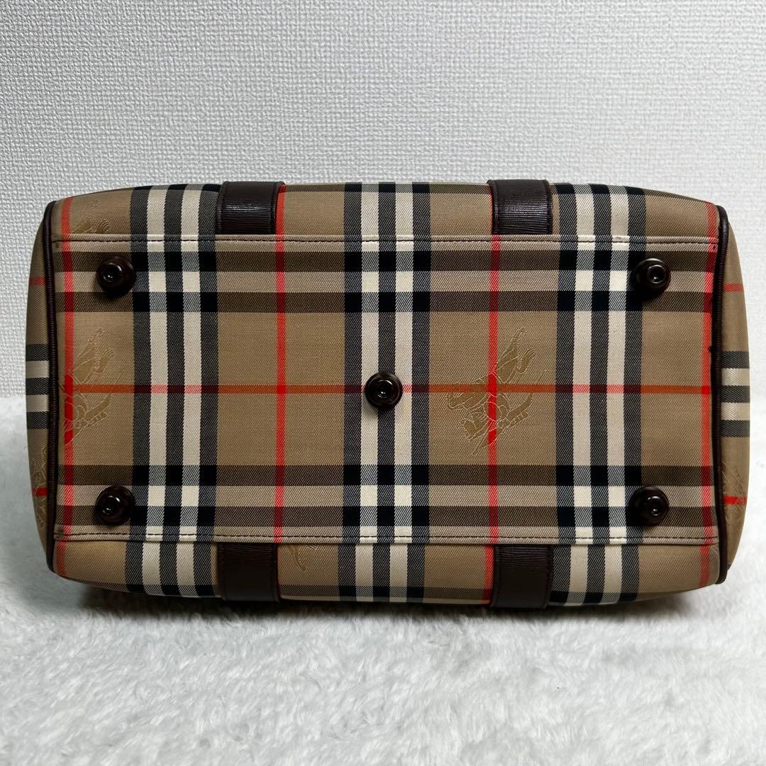 Vintage BURBERRY Boston bag ロゴプレート　チェック柄