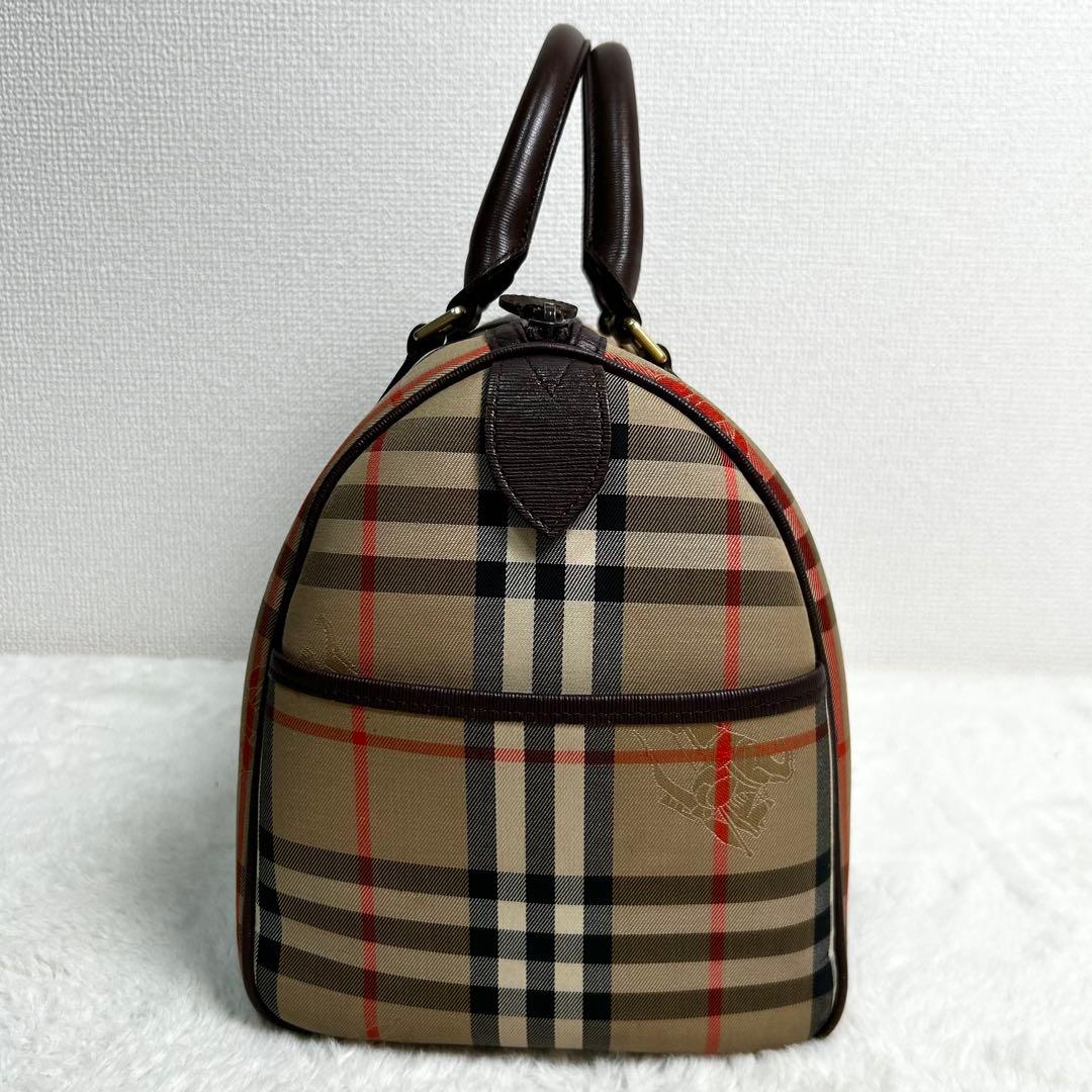 Vintage BURBERRY Boston bag ロゴプレート　チェック柄
