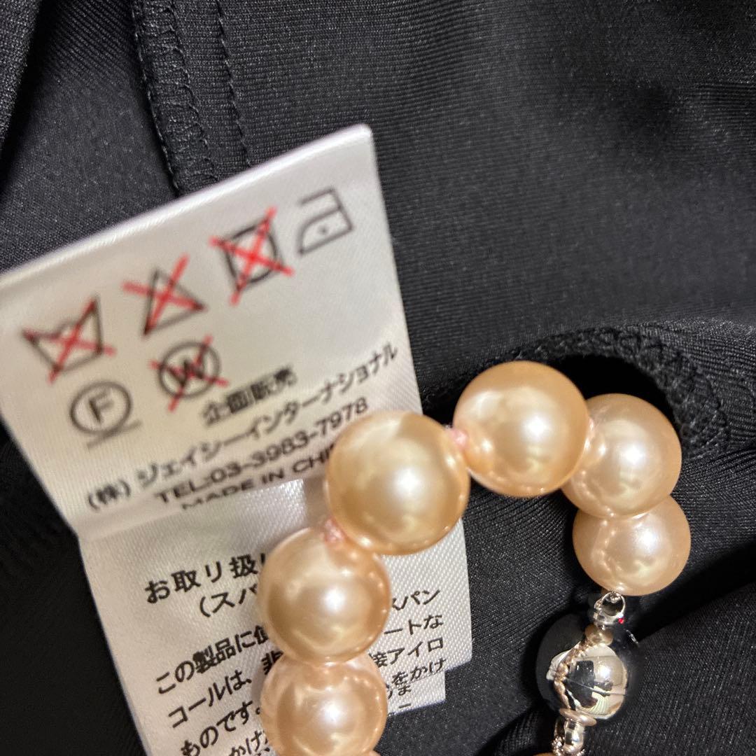 スーパービューティー☆44☆新品タグ付き立体花モチーフ袖レースのワンピース