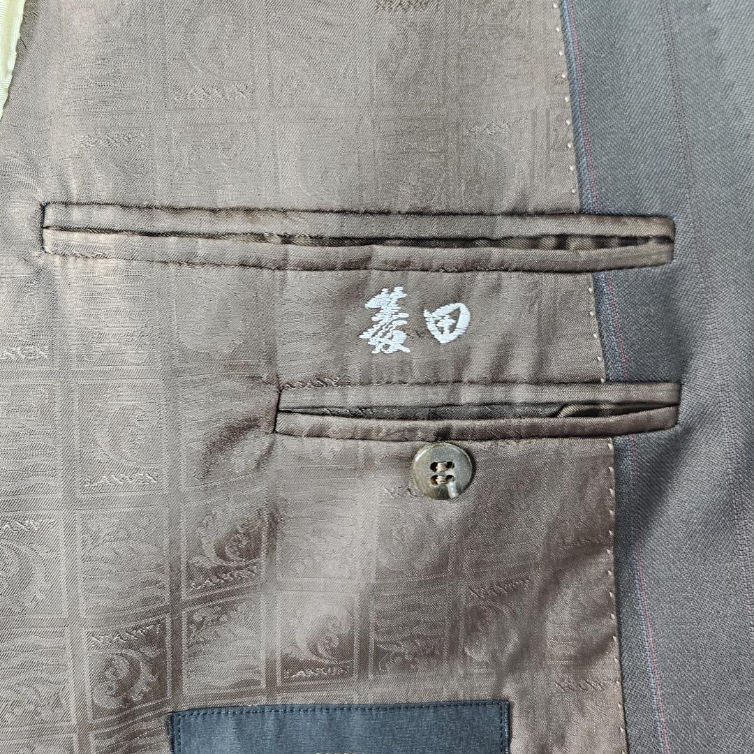 【LANVIN】ダブルスーツ　セットアップ　L　４B　裏地柄