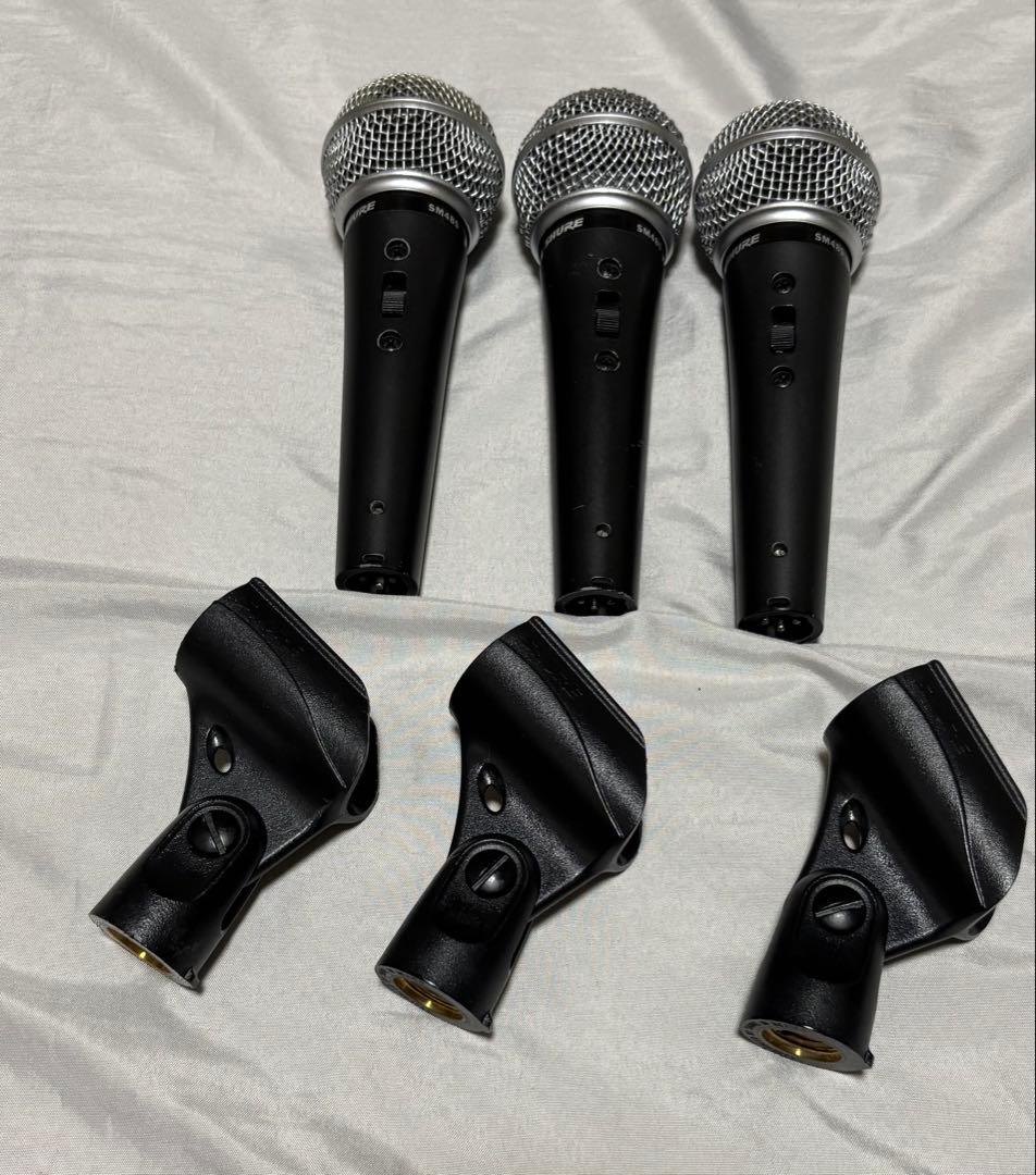 SHURE SM48S 3本　ジャンク　➕おまけケーブル