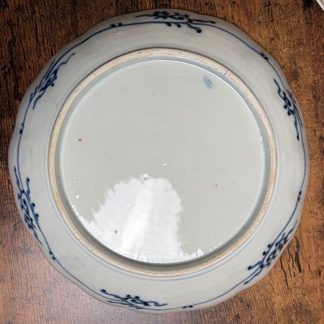 ②古伊万里 赤玉鯉滝上り図　大皿2客 中皿/七寸皿/お皿/アンティーク