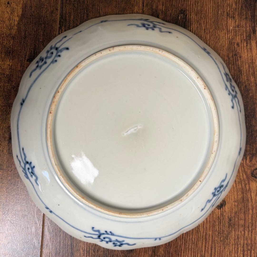 ②古伊万里 赤玉鯉滝上り図　大皿2客 中皿/七寸皿/お皿/アンティーク