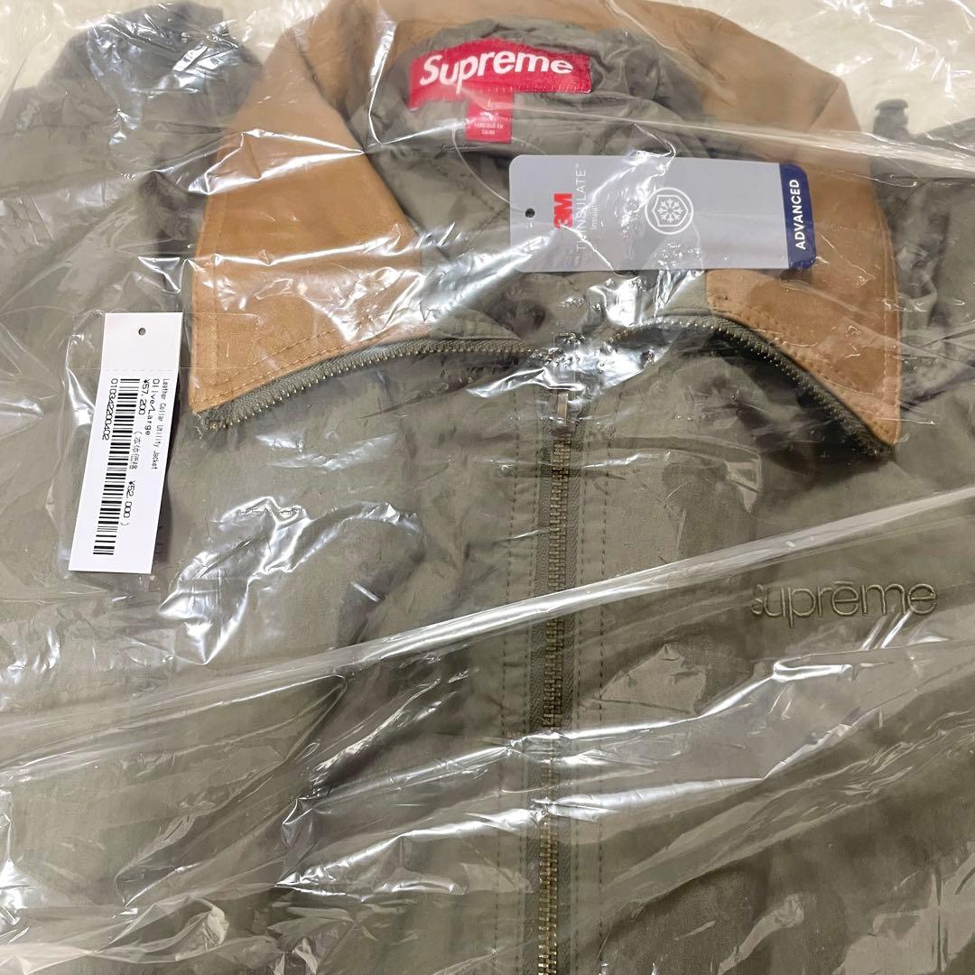 ジャケット・アウター Supreme Leather Collar Utility Jacket L
