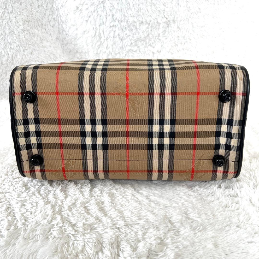 美品✨バーバリー ミニボストンバッグ ノバチェック　シャドーホース　ヴィンテージ
