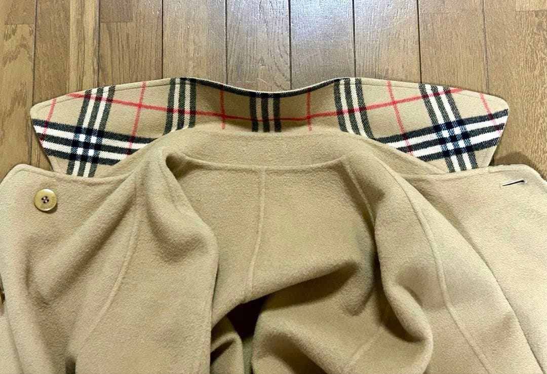 【最高級】バーバリー カシミヤ混 ロングコート　ノバチェック 15BR 　茶色