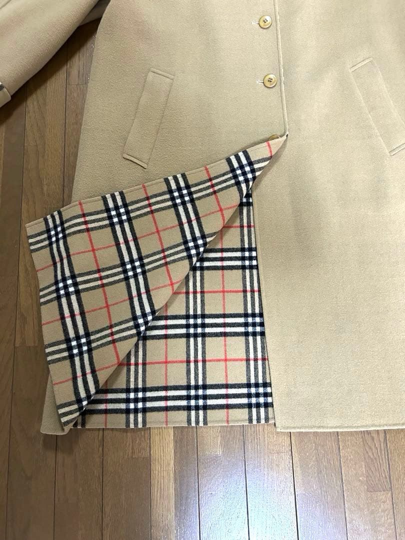 【最高級】バーバリー カシミヤ混 ロングコート　ノバチェック 15BR 　茶色