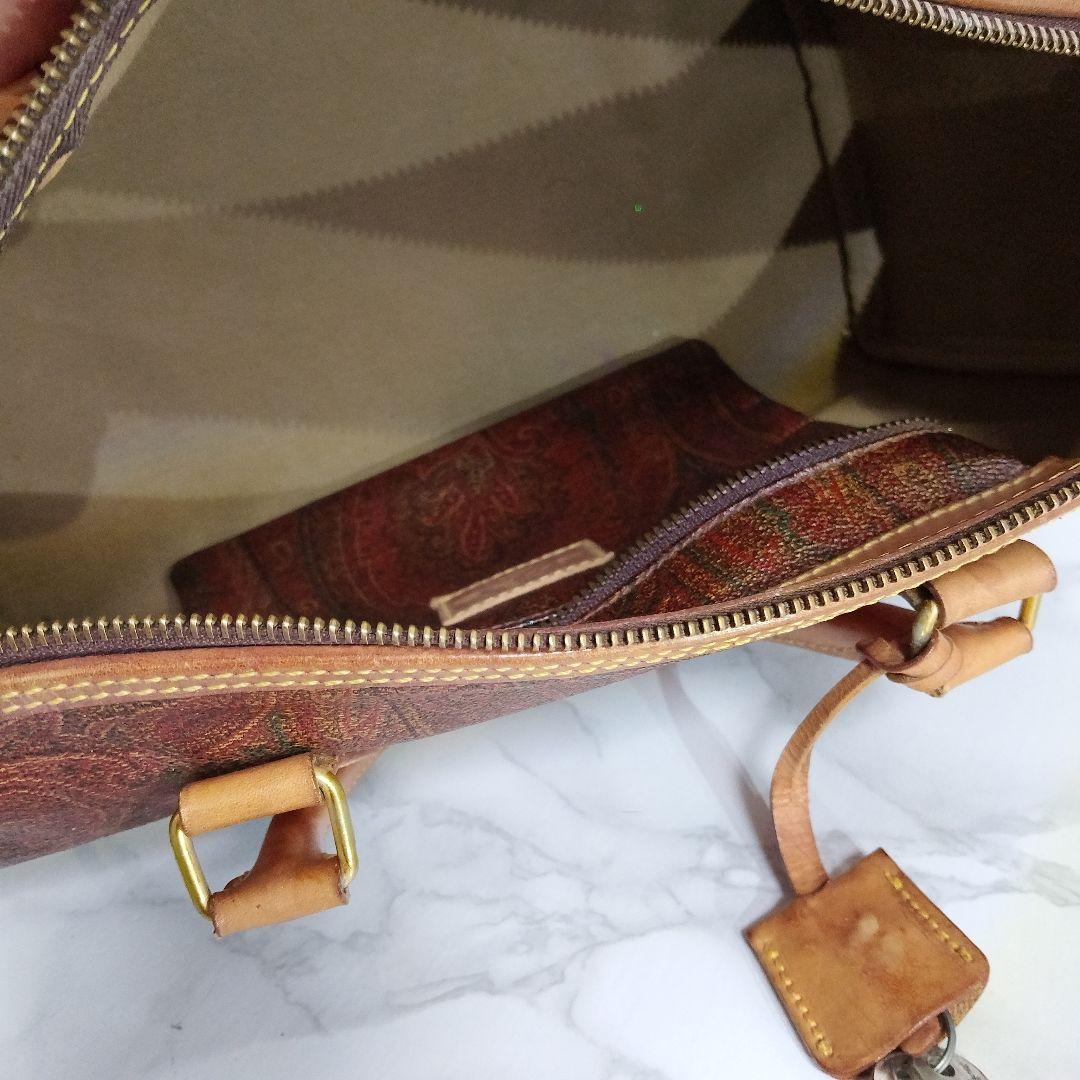 値下げ❢　ETRO エトロ ペイズリー ミニボストンカデナ 鍵 クロシェット