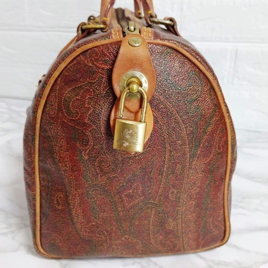 値下げ❢　ETRO エトロ ペイズリー ミニボストンカデナ 鍵 クロシェット