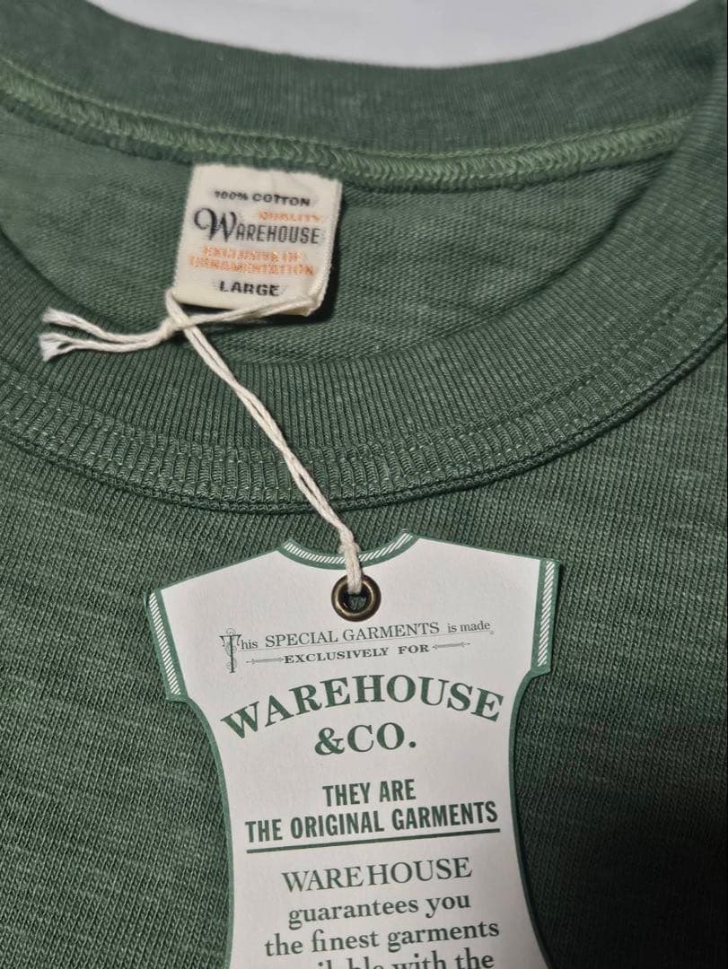 WAREHOUSE 4601ポケットTシャツ MC.GRN サイズL 新品未使用