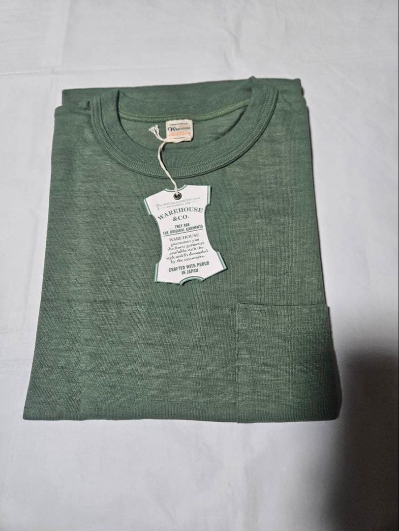 WAREHOUSE 4601ポケットTシャツ MC.GRN サイズL 新品未使用