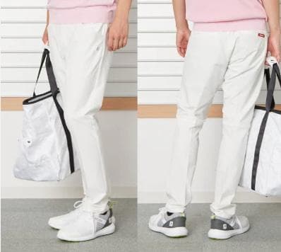 Lサイズ 新品 アンパスィ ストレッチ ゴルフパンツ 白 AMF5003E3F