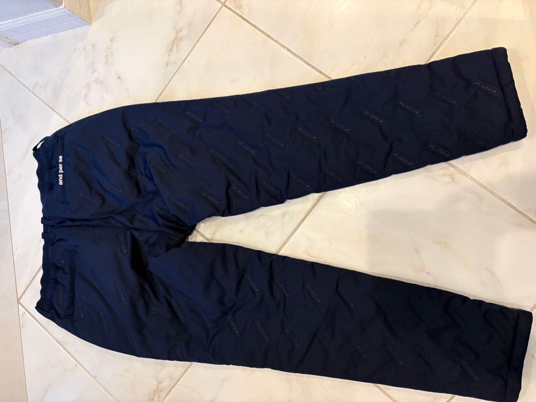 着用一回！超美品！今期アンパスィ　ネイビー キルティングパンツ メンズウェア