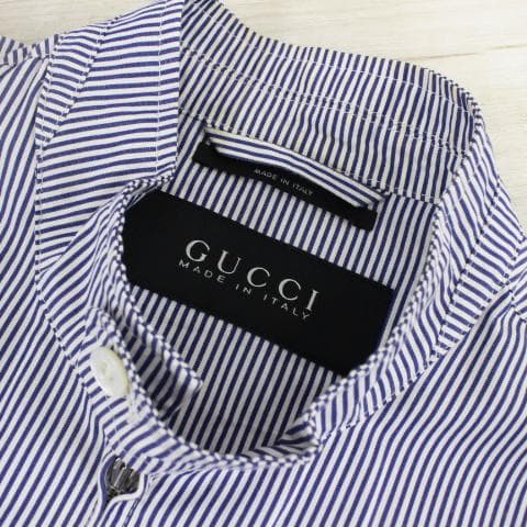 ◇GUCCI コットンジップ ブルゾン ストライプ 304812 Z0273
