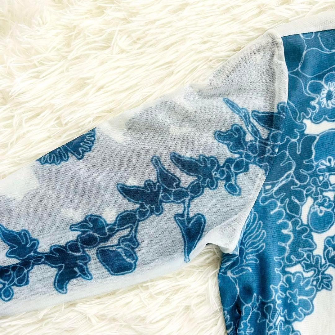 美品 ヴィヴィアンタム 花柄 ラップワンピース ドレス 総柄 ロング 白 青 S