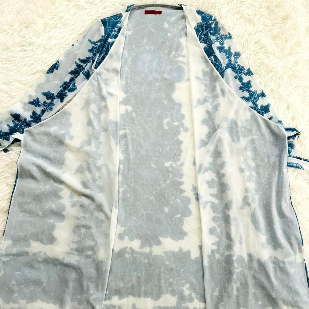 美品 ヴィヴィアンタム 花柄 ラップワンピース ドレス 総柄 ロング 白 青 S