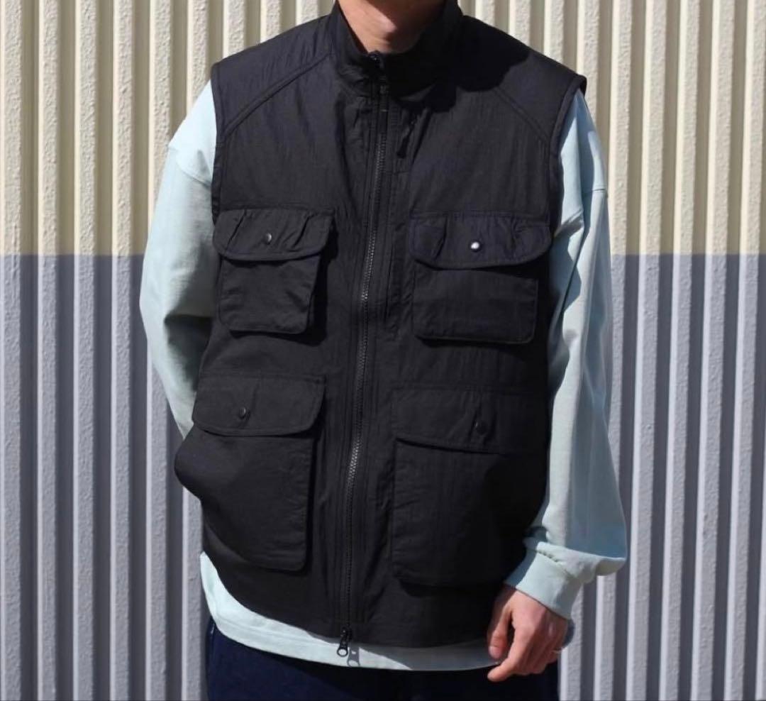トップス pop trading company safari vest black