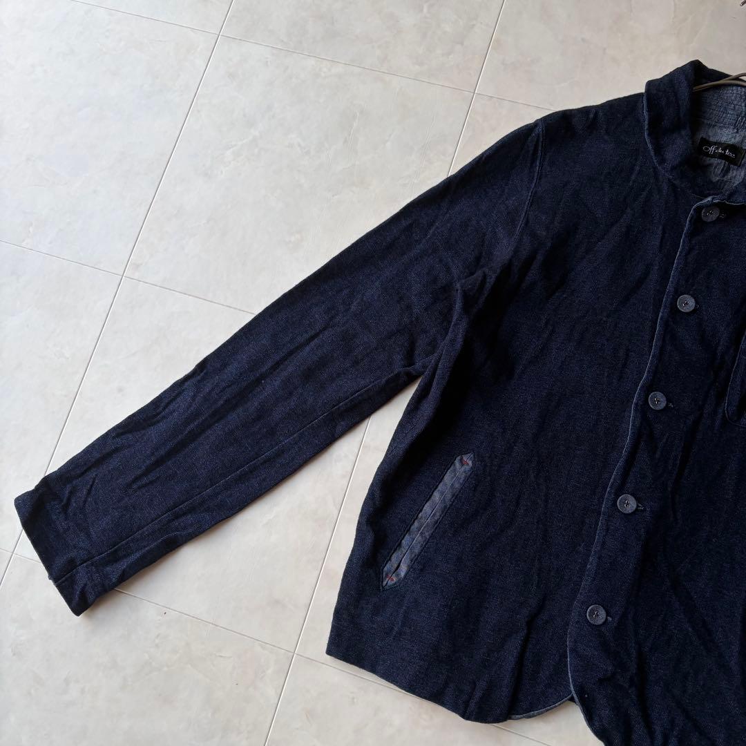 極美品✨日本製 Off du tee インディゴ ワークジャケット 丸襟 紺 M