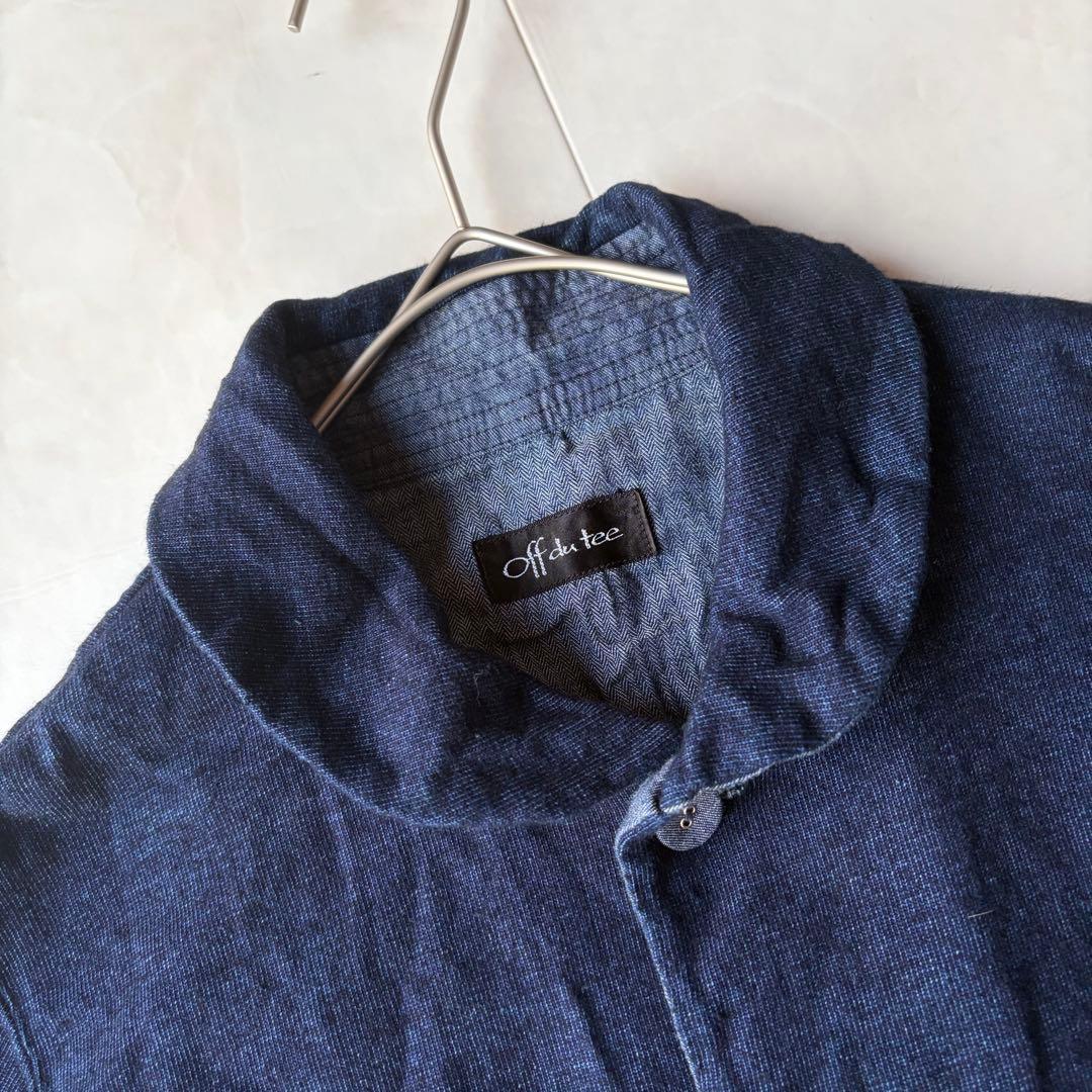 極美品✨日本製 Off du tee インディゴ ワークジャケット 丸襟 紺 M