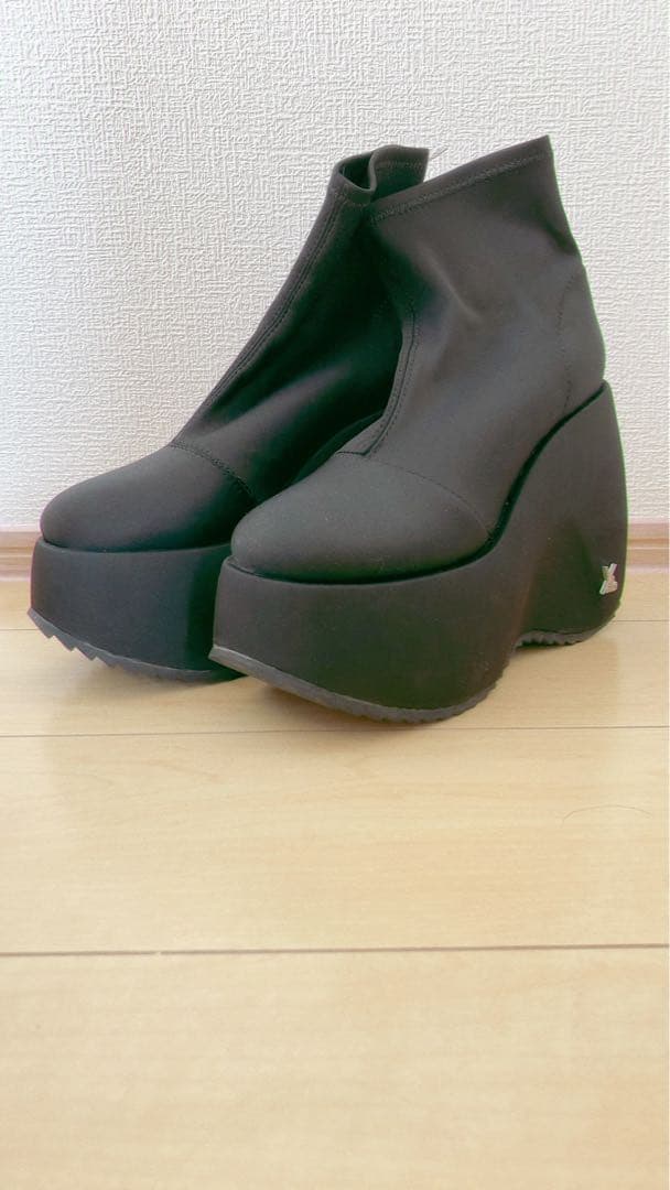 靴 YELLO TOKYO BLACK SHORT BOOTS XL