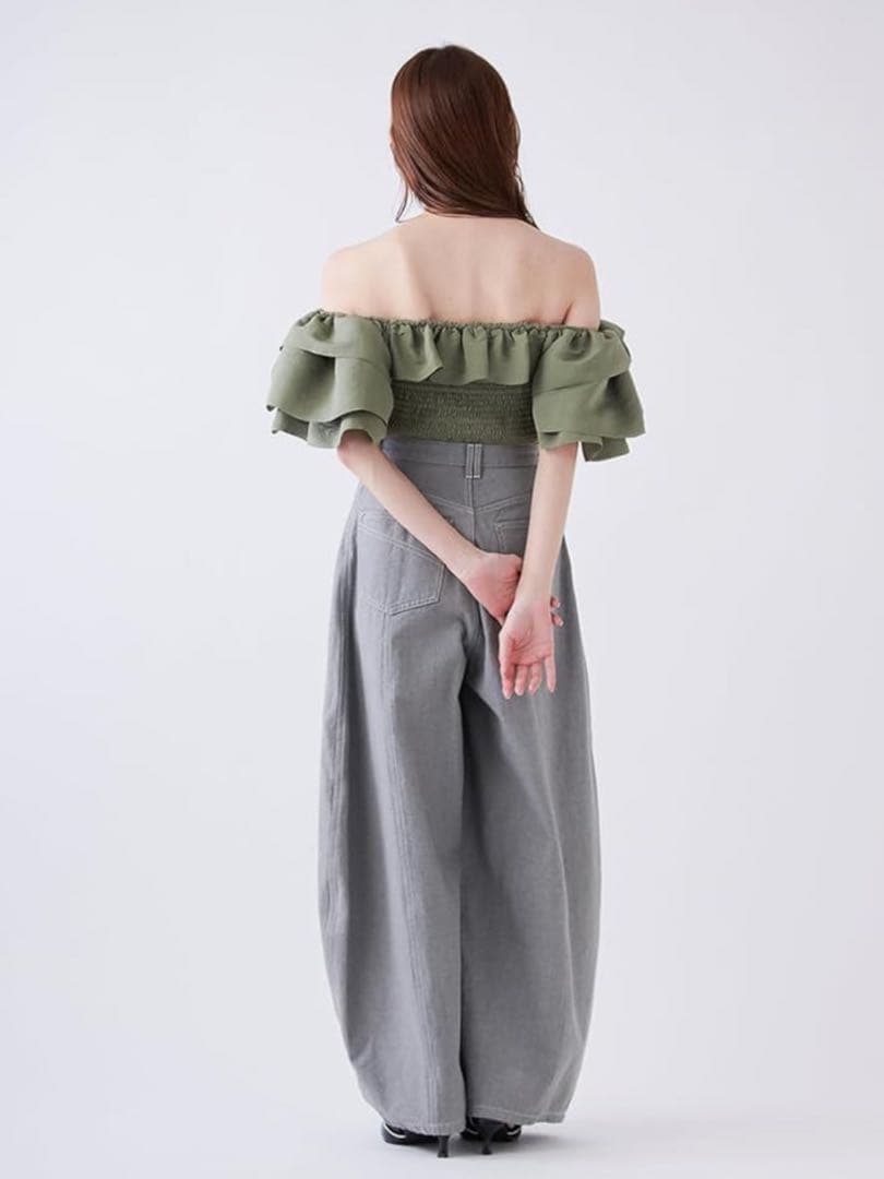 【新品未使用】SNIDEL♡カーブデニムワイドパンツ グレー1サイズ