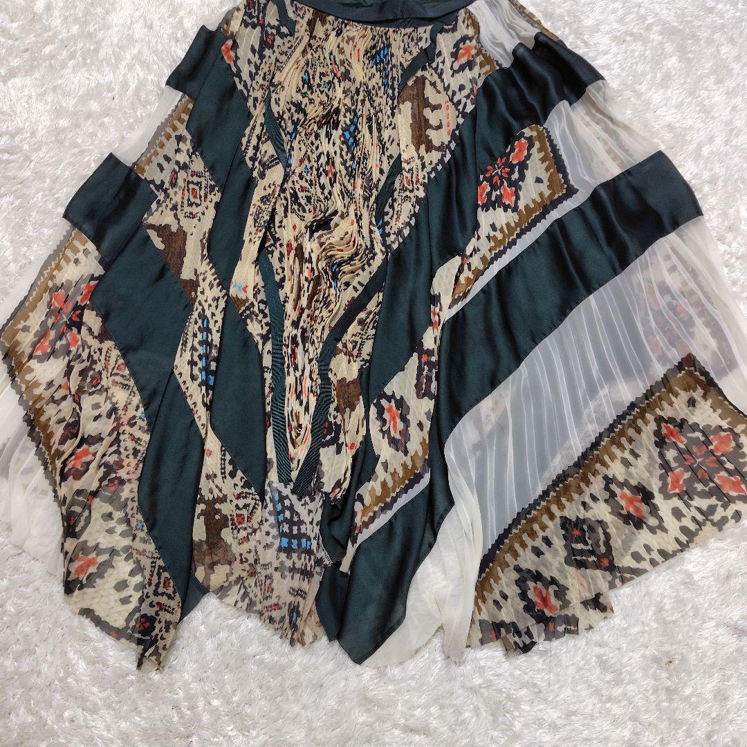 サカイ　sacai　スカート　ラップ　プリーツ　アシンメトリー　フレア　ロング