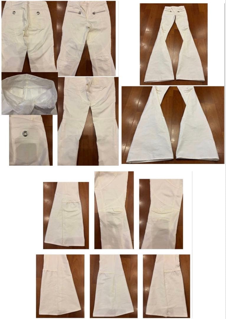 ⭐︎337 ⭐︎401 おまとめ2点　フレアデニム　リバースデニム　ベルボトム　白黒