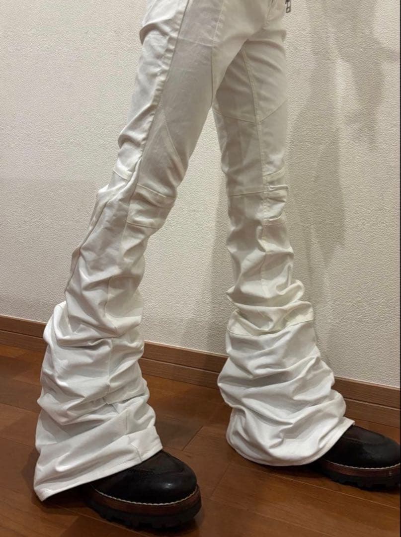 ⭐︎337 ⭐︎401 おまとめ2点　フレアデニム　リバースデニム　ベルボトム　白黒