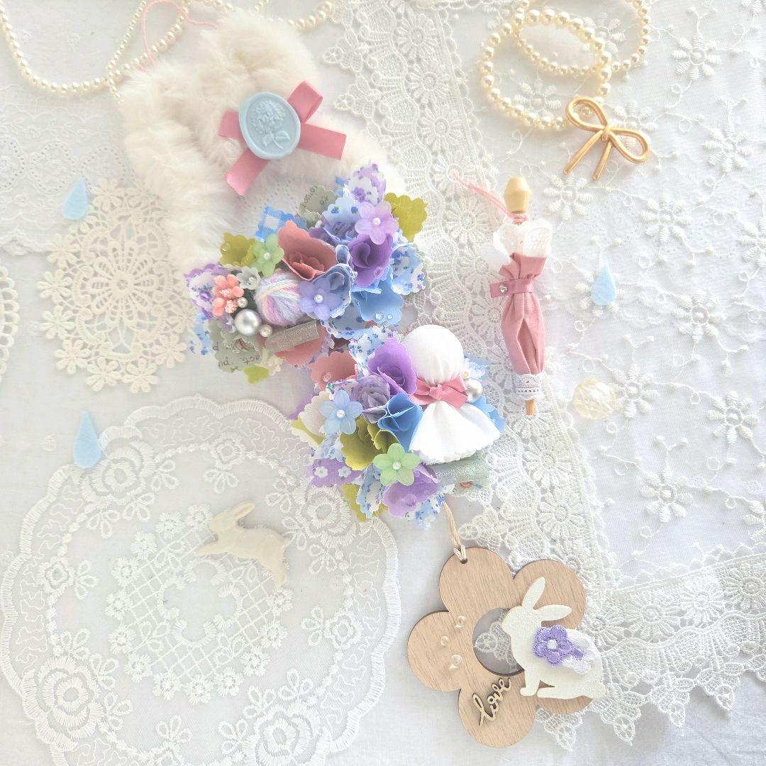 専用　布リース*ミニうさみみガーランド　紫陽花小路*