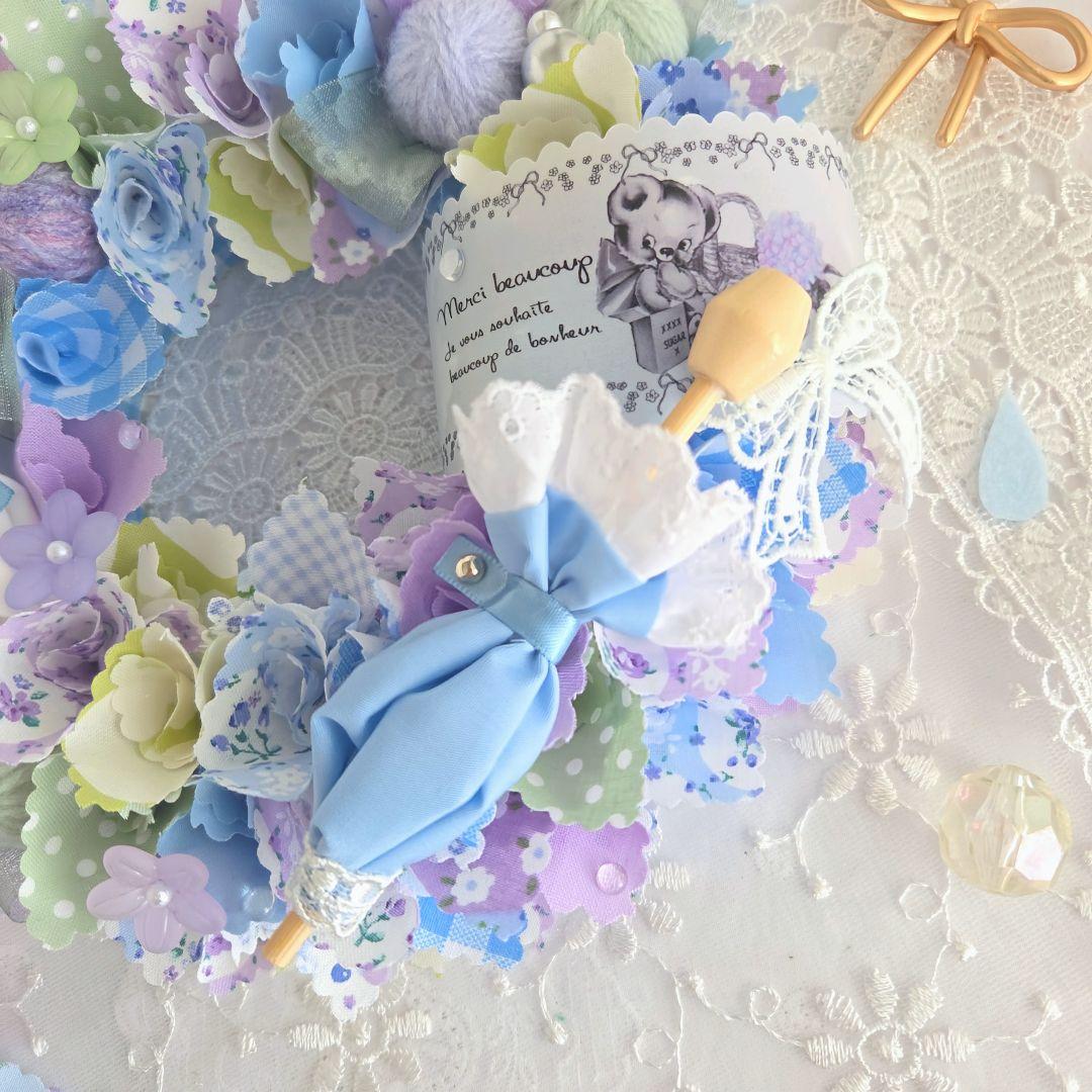 専用　布リース*ミニうさみみガーランド　紫陽花小路*