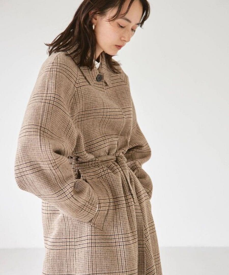 sonさんも着用♡ ステンカラーチェックコート トゥデイフル