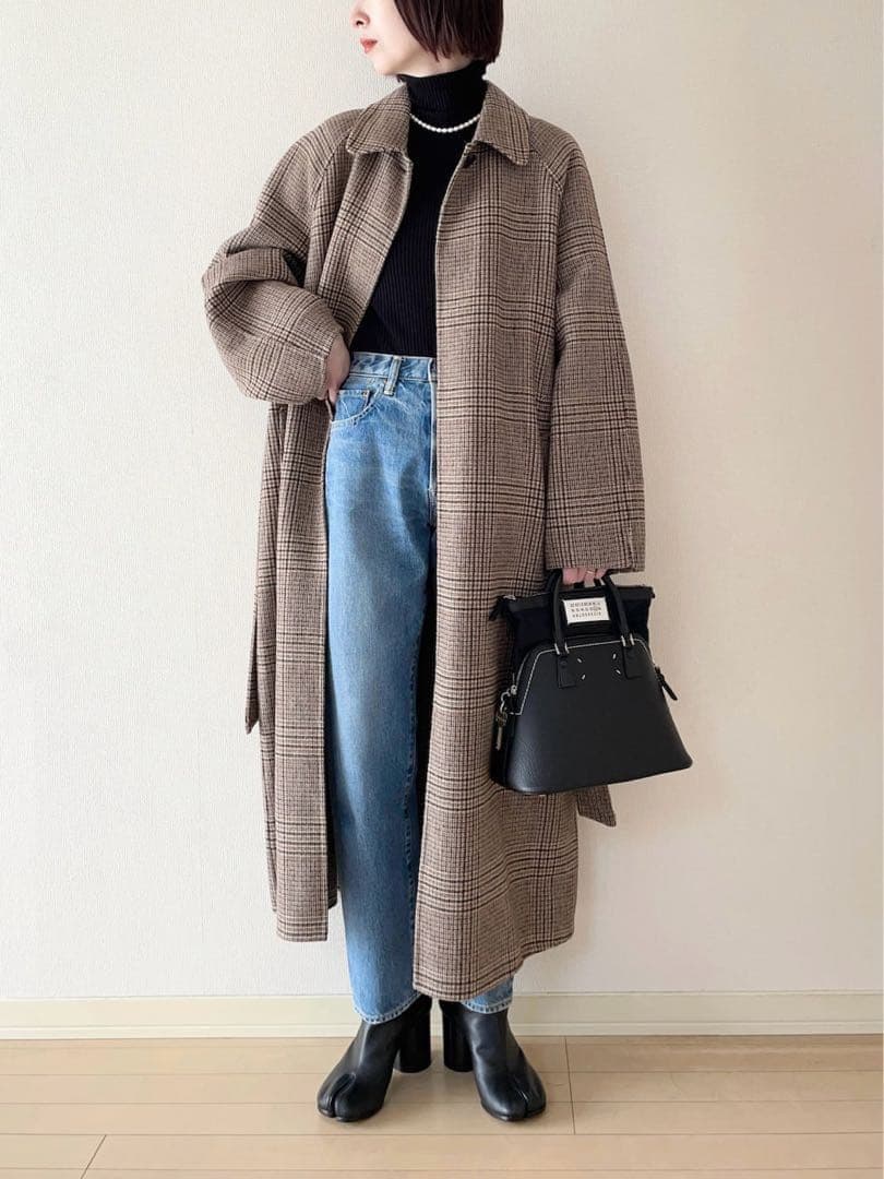 sonさんも着用♡ ステンカラーチェックコート トゥデイフル