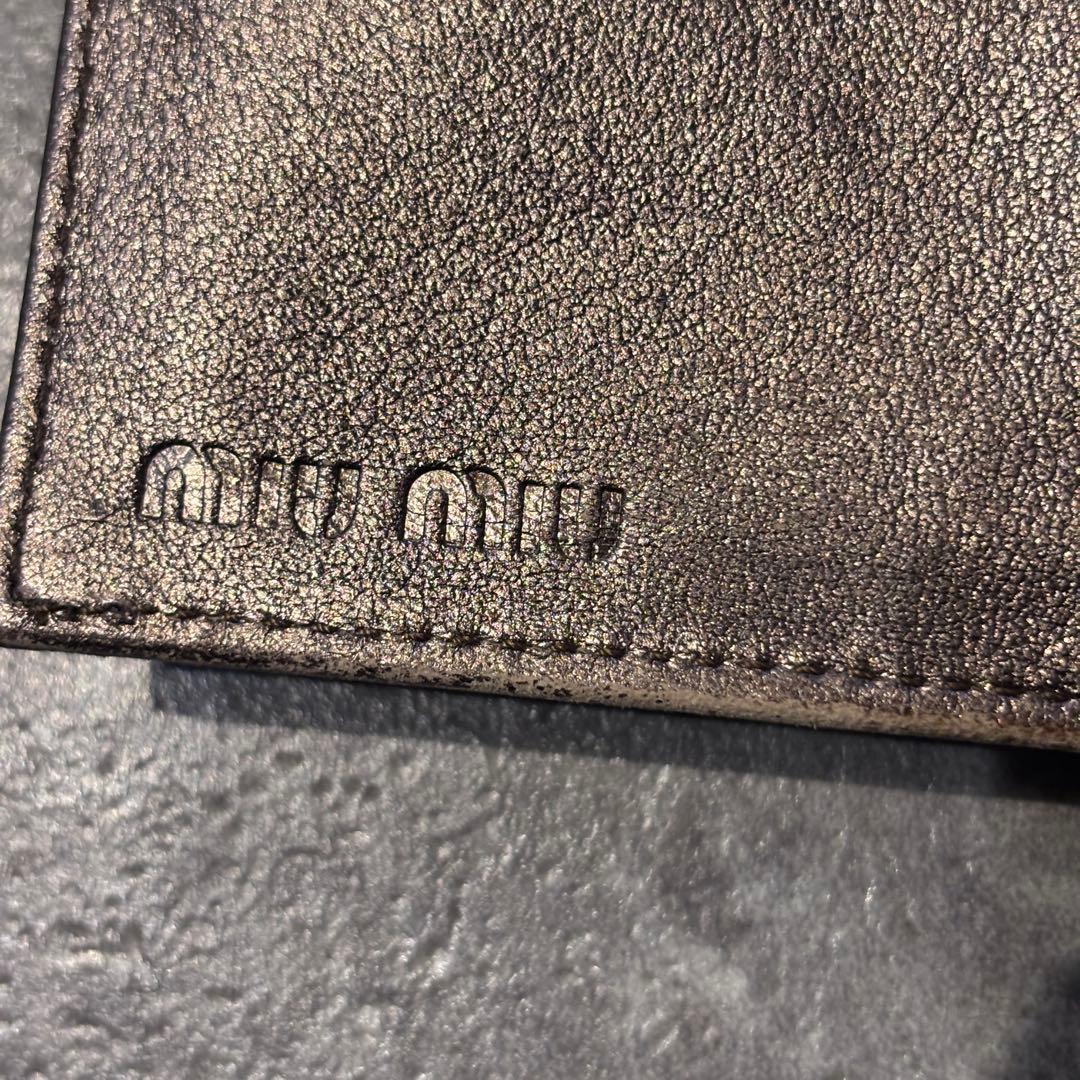 小物 MIU MIU Archive Clasp Wallet y2k Gold