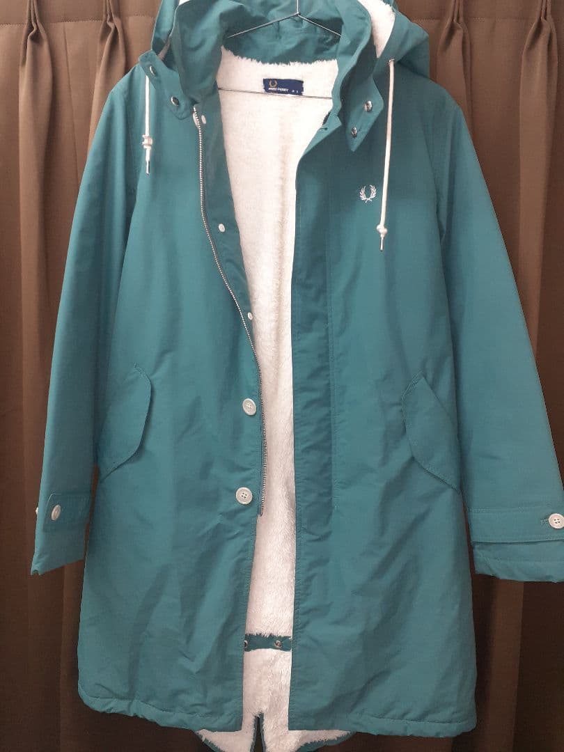 FRED PERRY フレッドペリー ターコイズ色フード付きモッズコート