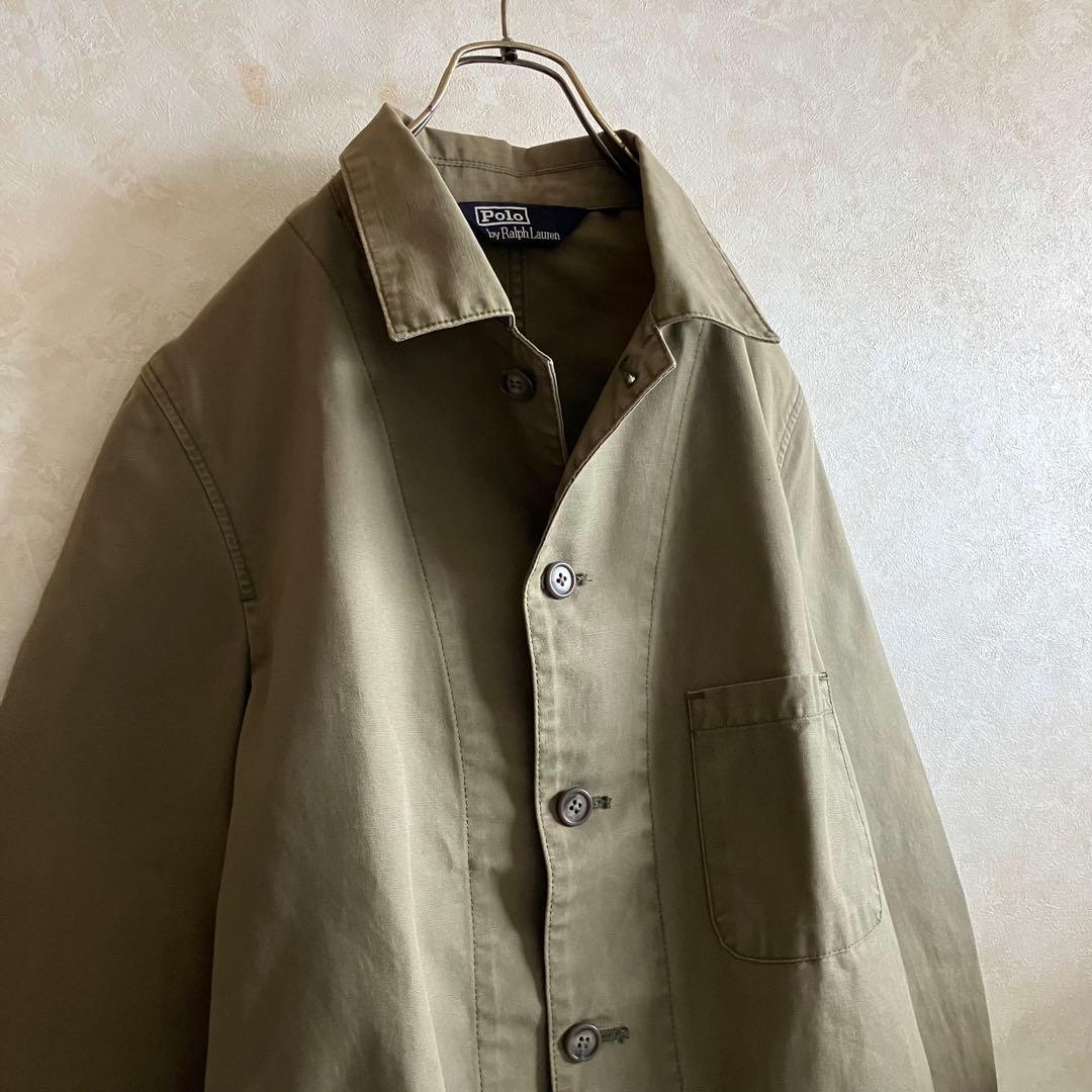 希少 90's 日本製 ラルフローレン カバーオールJKT カーキ L RRL