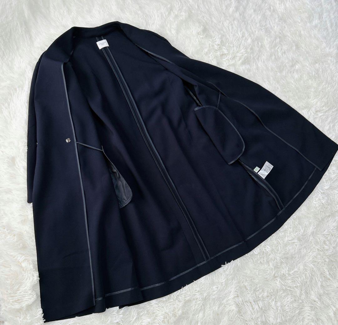 24SS アーバンリサーチドアーズ ダブルクロスガウンコート ネイビー