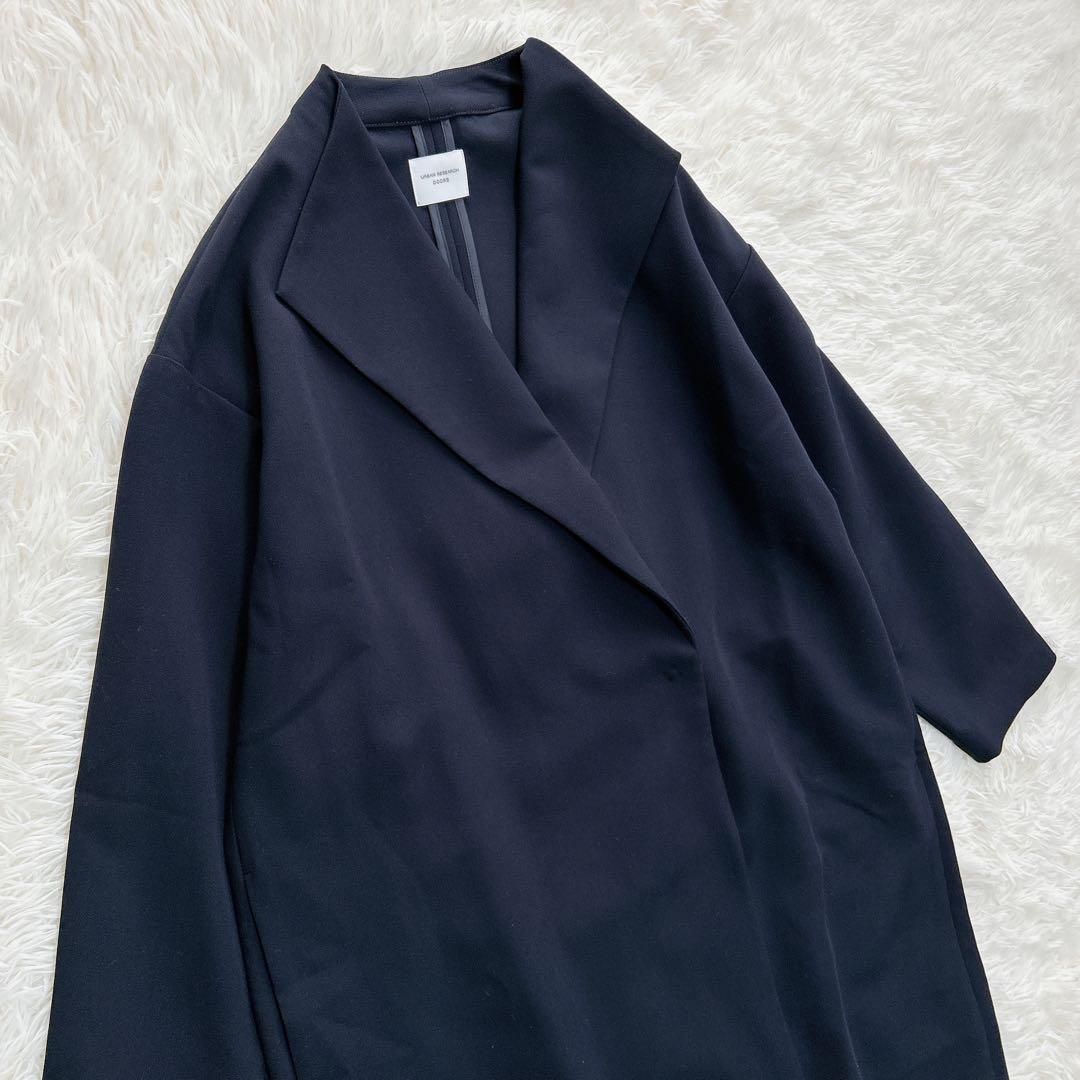 24SS アーバンリサーチドアーズ ダブルクロスガウンコート ネイビー