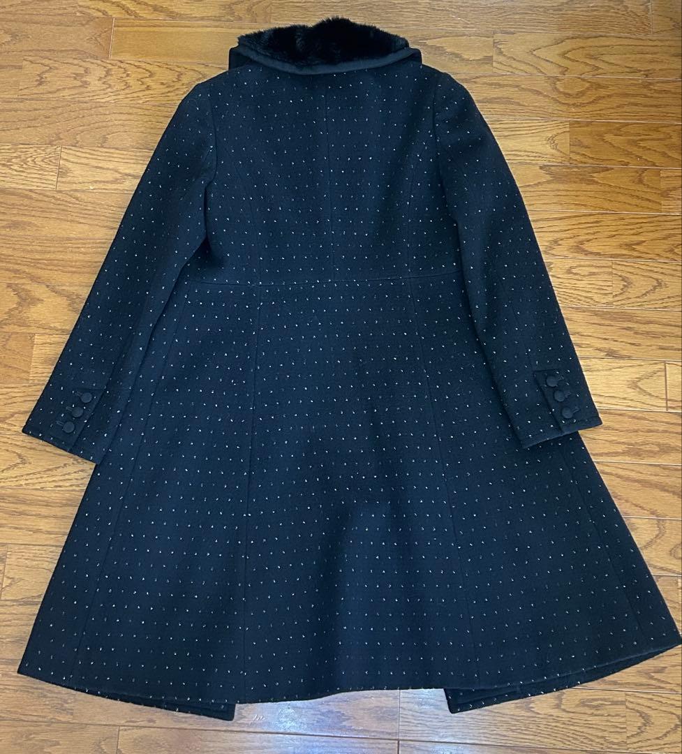 TOCCA 定価(74250)ファー付き黒ロングコート(9号)