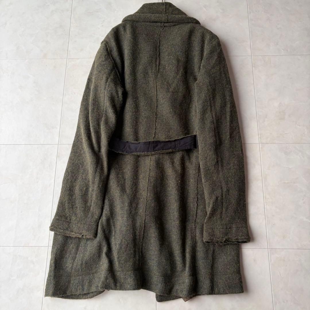 パドカレ pas de calais ニットコート ウールリネンアルパカ 緑