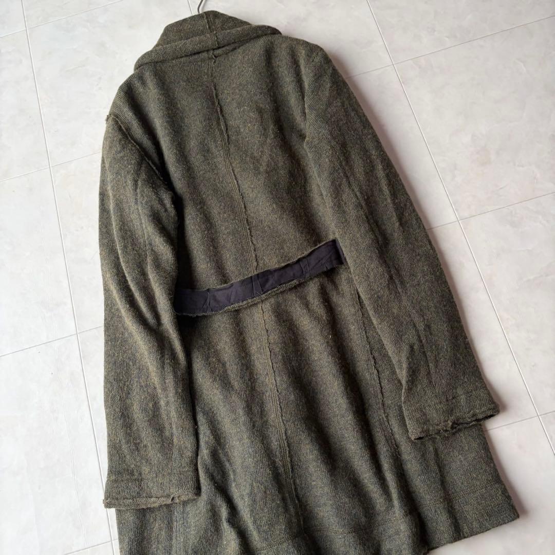 パドカレ pas de calais ニットコート ウールリネンアルパカ 緑