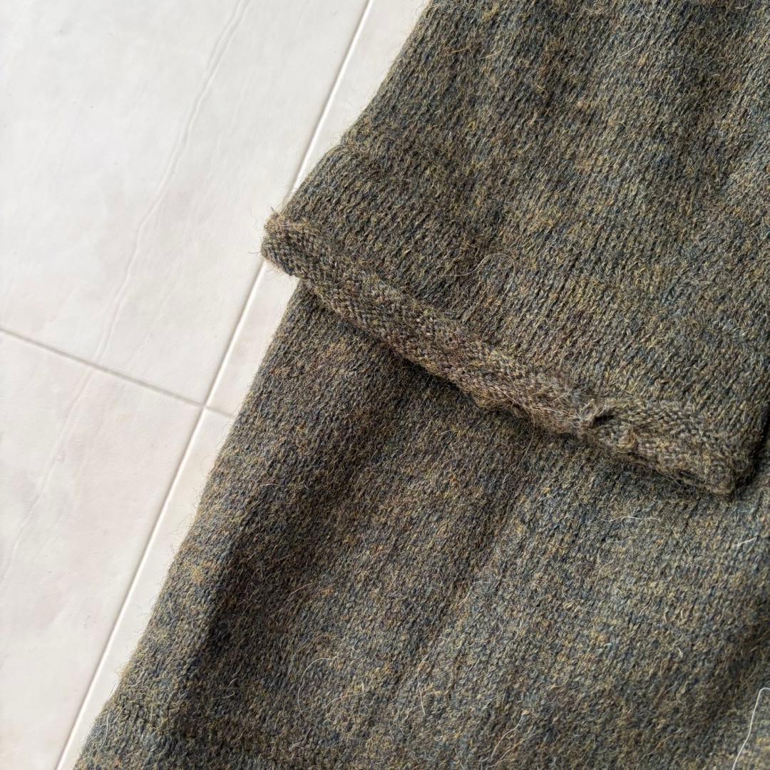 パドカレ pas de calais ニットコート ウールリネンアルパカ 緑