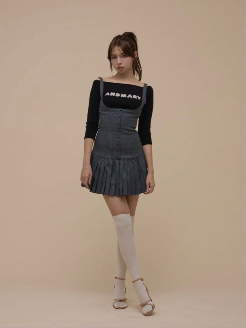 ワンピース andmary Jade set mini dress gray