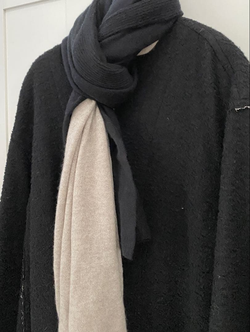 美品★pas de calais パドカレ　ストール　カシミア　バイカラー