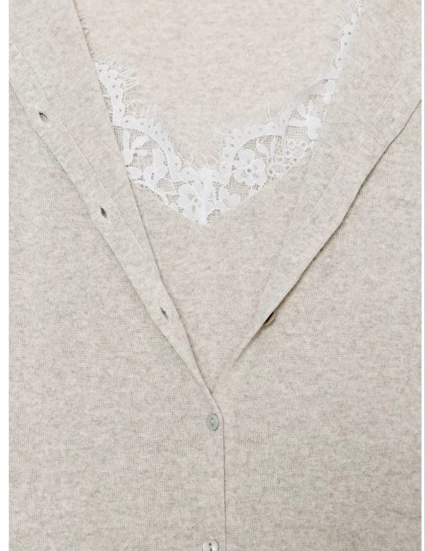 完売品⭐︎ZARA コンビネーションレーストップジャケット M サンド/マール