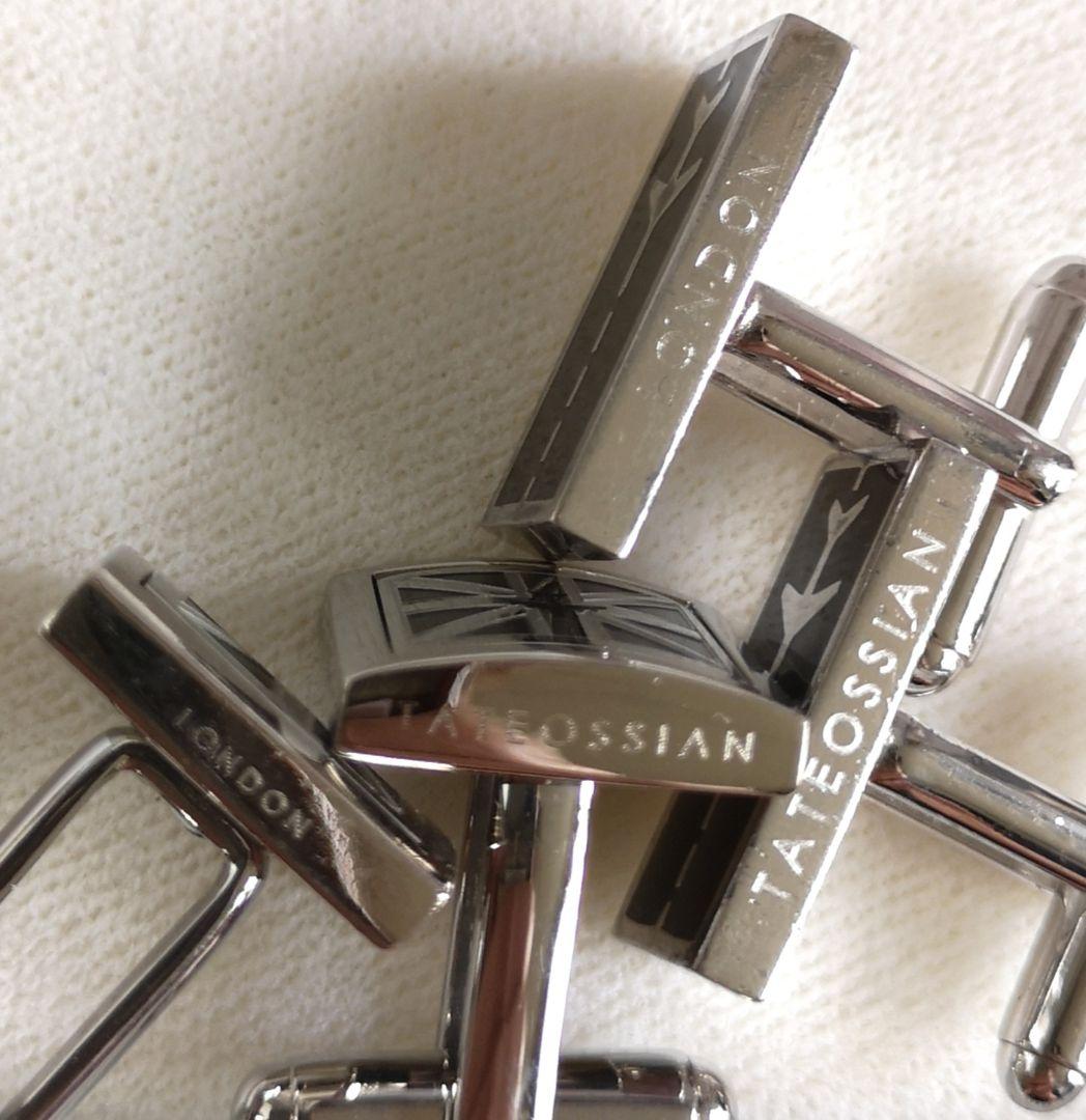 ロンドン TATEOSSIAN カフス 飛行機 イギリス国境 2点セット 800